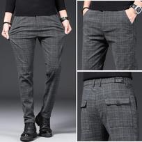 Rudens ir žiemos vyriškos laisvalaikio kelnės Slim Fit Stretch Feet Vyriškos korėjietiško stiliaus kelnės languotos plius dydžio laisvalaikio ilgos kelnės 31