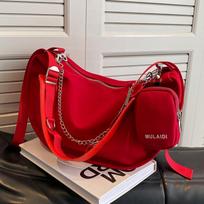 Red Canvas Travel Crossbody Bag Women New Versatile Casual Large Capacity Shoulder Bag Temperament Versatile Messenger Bags gray