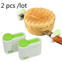 2 pcs /lot 5 Layers Bread Slicer Food-Grade Plastic Cake Bread Cutter 5 Levers Cutting Bread Knife S beige