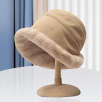 Moteriška žieminė kepurė dirbtinio kailio šilta žvejo kepurė plius Velvet Minkšta Panamos kepurė moteriška lauko pliušinė kepurė nuo saulės One Size chaki