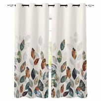 Autumn Thanksgiving Blue-Green Yellow Leaf Plants Blackout Curtains For Living Room Bedroom Window Treatment Drapes Home Decor W135 x H60cm
