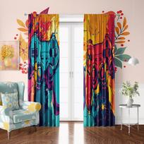 2pc - Game controller - Printed curtain - Polyester material - suitable for bedroom, living room, study, private space 42X63inch