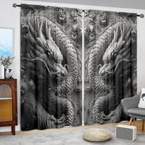 2pcs Brick Carving Printed Curtain for Home Decor - Rod Pocket Window Treatment for Bedroom, Office, Kitchen, Living Room 52.5cmX116cm X 2pcs