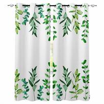 Plant Leaf Watercolor Rural Style Blackout Curtains For Living Room Bedroom Window Treatment Blinds Drapes W135 x H60cm