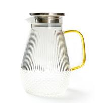 1600ml Heat-resistant Tea Pot Glass Hammer Pattern Water Pot Single Pot Boiling Tea High Resistant Flower Tea Set Kettle white