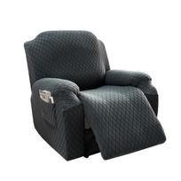 Plaid žakardo kėdės užvalkalas Tamprus viengubas sofos užvalkalas Storas fotelio užvalkalai Relax Lazy berniuko kėdžių užvalkalai 4 vnt. gray
