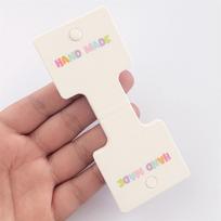 50Pcs Hair Rope White Display Cards For Hair Claw Clip Paper Card Headdress Card Hair Decoration Package Diy Jewelry Cardboard