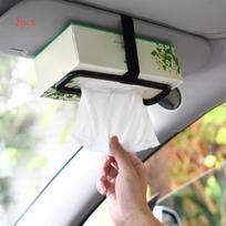 2 vnt. Automobilinis servetėlių laikiklio spaustukas automobiliui Universalus nuo saulės skydelio Servetėlių dėžutė Sėdynės atlošo servetėlių laikiklis Automobilio interjero elastinis pakabinamas popieriaus dangtelis 2pcs juoda