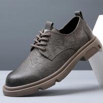 Fashion Senior British Style Business Men's Sneakers Soft Leather Casual Shoes Fashion Round Toe Man Footwear Lace Up Oxford Retro Shoes 44 juoda