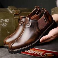 Fashion Boot Zapatos Para Hombres Bota Masculina Botas Para Hombre Botine Men Boot Men Leather Casual Shoe Retro Soft Chelsea Platform 38