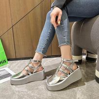 Fashion Women'S Sandals Summer Thick Soles Cross Woven Versatile Casual Street Style Shoes Platform Sandals  Zapatos Mujer 35 sidabras