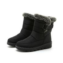 Madingi vandeniui atsparūs moteriški batai Sniego batai Šilti moteriški batai Moterims 2024 Nauji Žieminiai Ankle Batai Dirbtinio Kailio Šiltai Laikantys Batai Botas Mujer 36 juoda