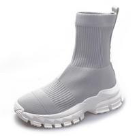 Fashion Knit Socks Boots Women Fashion Boots Sports Platform Shoes Chelsea Slip-on Casual Shoes Woman 2024 New Ladies Loafers Sneakers 35 šviesiai pilka spalva