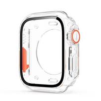 PC Case Change To Ultra for Apple Watch 10 46/42MM Screen Protector Cover Tempered Glass for IWatch Series9 8 7 SE 6 5 4 44/45MM Series7 8 9 41mm gryna