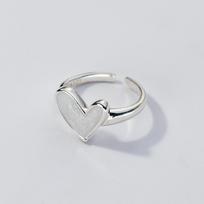 Colorful Oil Drop Love Ring Niche Design Simple Personality Fashion Heart-shaped Open Index Ring Opening adjustable beige