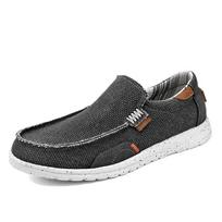 Fashion Big Size 39-47 Mens Canvas Shoes Men Loafers Casual Summer New Footwear Male Light Comfortable Slip on All-Match Sneakers Man 39 pilka spalva