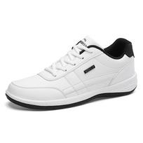 Fashion Leather Men Shoes Sneakers Trend Casual Boat Shoe Breathable Leisure Male Sneakers Non-slip Footwear Men Flat Vulcanized Shoes 39 balta