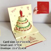 Musical Birthday Greeting Cards 3d Pop Up Gift Card With Led Music Gift Cards With Envelope Wedding Decorations For Tables ONE SIZE gray