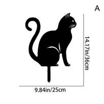 Katės Žemės Kuolo Ornamentas Žemės Kištukas Lauko Sodo Balkono Meno Dekoracija Metalo Amatai Katės Ornamentas Katės Mėgėjams black