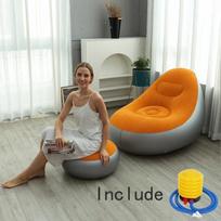 Madinga pripučiama sofa Laisvalaikis sėdmaišis tingus sofos komplektas lauke sulankstomas atlošas lova Pūkuota sėdynė Tatami kėdutė kojoms Miegamojo kėdė oranžinė