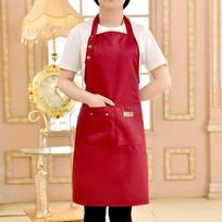Kitchen Apron For Woman Men Chef Waiter Cafe Shop BBQ Hairdresser Aprons Bibs Kitchen Accessory raudona