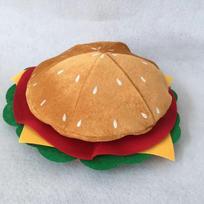 Kūrybingas maistas, Hamburgerio kepurė, Juokinga miela animacinė kepurė, Vaikų suaugusiųjų juokingas sceninis pasirodymas, Nuotraukų rekvizitai beige