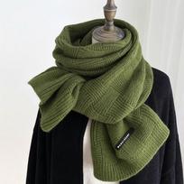 Žieminis šalikas Megztas šalikas moterims Sutirštintas Elastingas Nepraleidžiantis vėjo Šiltas Šalis Šalikas Moteriškas Mokyklinis Lauko Ilgas Šalikas Lauko Šalikas Drabužių Aksesuarai 1PC žalia