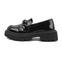 Mada Moteriški Loferiai Nauji Prabangūs Dizainerio Britiško Stiliaus Platforminiai Maži Odiniai Batai Madinga Grandinėlė Užsegami Suknelės Batai Zapatillas Mujer 35