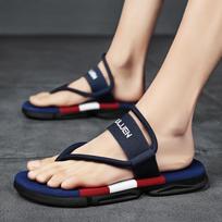Fashion Summer Roman Beach Shoes Flip Flops Slip on Flats Slippers Men Slides 2024 New Dropshiping Men Sandalias Hombre Sandals Male 39 black
