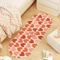 Bedroom Carpet Bedside Floor Mat Long Carpets Soft Fluffy Pink Love Foot Mats Cute Home Decoration Rug for Living Room rugs 40x120cm beige
