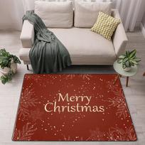 Area Rug for Living Room Bedroom Christmas Snowflakes on Orange Red Large Carpet Play Mat for Floor Entryway Rugs Home Decor 40X60cm-16x24in black