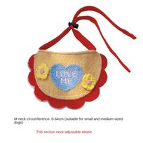 Washable Dog Cat Saliva Towel With Elastic Laces Pet Bibs Bandana Pet Accessories  Pet Dog Cat raudona