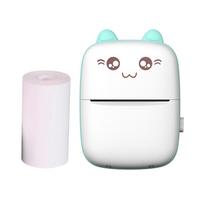 Portable Mini Thermal Printer Wirelessly BT 203dpi Photo Memo Question Printing Machine with 6 Roll Paper Thermal Label Printer