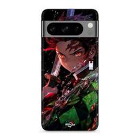 Case for Google Pixel 8 Pro Demon Slayer Tanjiro Kamado angry manga anime juoda