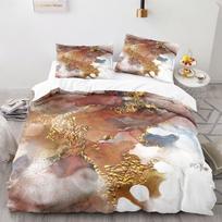 Marble Duvet Cover Set Microfiber Green Black Gold Abstract Pattern Quilt Cover For Girl Women Double Queen King Comforter Cover EU single(135x200cm) brown