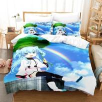 Anime Celestial Method Sora no Metho Bedding Set Duvet Cover Bed Set Quilt Cover Pillowcase Comforter king Queen Size Boys Adult EU Single 135x200cm