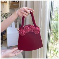 Retro raudono aksomo rankinė Temperamentinga rožės žiedo dizaino grandinėlės crossbody krepšys Vestuvinė rankinė Lengvo prabangos aukštos klasės kasdienė rankinė (20cm<Max Length<30cm) gray