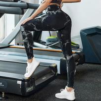 Tie Dye aukštu juosmeniu fitneso moteriški leginsai jogos kelnės madingi besiūliai sėdmenis pakeliantys push up sportiniai jogos leginsai moterims sporto salė sportas joga leginsai 25581 M