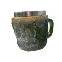Simulation Crystal Mineral Coffee Mug Elegant Water Cup with Handle Translucent Resin Drinkware for Home or Office Use mėlyna