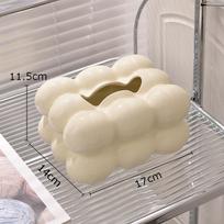 Ceramic Tissue Box Marshmallow Shape Bubble Cartoon Paper Extractor Toilet Holder Napkin Modern Decoration white