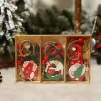9 vnt. Kalėdų nykštukų mediniai pakabukai Kalėdų eglutės pakabinamas papuošimas Navidad Naujųjų metų dovana Kalėdinės dekoracijos namams Noel A black