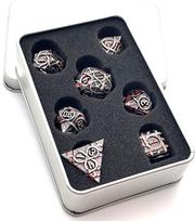 Desktop RPG Metal Polyhedron Dice Group DND Dice Group of Dungeons and Dragons raudona
