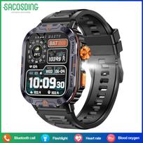 SACOSDING Smart Watch 2.0-inch Large Screen Local Music Playback Flashlight Bluetooth Call AI Vocie Men Outdoor Sport Smartwatch