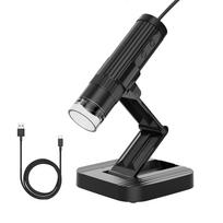 Stalinis USB mikroskopas delninis skaitmeninis mikroskopas suaugusiems vaikams monetų mikroskopas 50X-1000X juoda