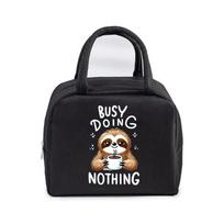 Portable Cartoon Lazy Sloth Print Lunch Bag Funny Anime Animal Tote Food Cooler Bento Bags Thermal Lunch Food Box Bags Women Men