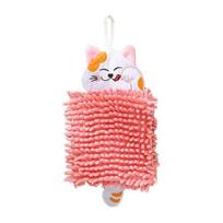 ADM Hand Wipe Towel Quick Dry Water Absorption Superfine Fiber Useful Stylish Washcloth Hanging Wipe Towel for Bathroom rožinė