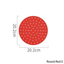Air Fryer Pads Reusable Silicone Mold Airfryer Parts Non-Stick Steamer Liner Round Square Crisper Plate Baking Mat Kitchen Accessory ADM Round-S raudona