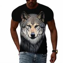 Summer Wolf 3d Pattern Print T-Shirt Men Women O-Neck Animal Short Sleeve Oversized Harajuku Tees Tops Kid Clothing 4XL gray