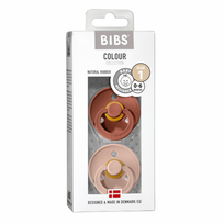 BIBS čiulptukų rinkinys 2 vnt. 1 dydis 0-6 mėn. spalva- Woodchuck/Blush