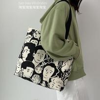 Women's bag lazy wind large capacity Korean canvas bag female shoulder students literary minimalist shopping bag